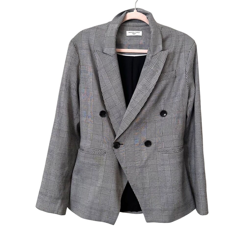 WAVERLY GREY‎ Wool Blend Plaid Blazer Grey Small
